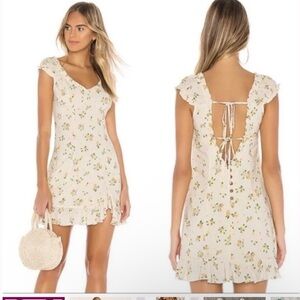 Free People Cream Floral mini dress